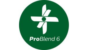 6-sakarainen ProBlend-terä sekoittaa ja pilkkoo tehokkaasti