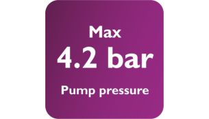 Max. 4,2 bar Pumpendruck