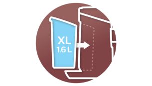 XL-waterreservoir (1,6 l) voor maximaal 11 kopjes SENSEO® koffie