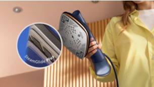 Erlebe m&uuml;heloses, sanftes Gleiten auf jedem Stoff mit unserer hochwertigen SteamGlide Plus B&uuml;gelsohle