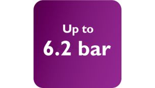 Jusqu'à 6,2 bars de pression