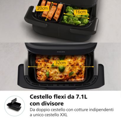 Il nostro airfryer con doppio cestello più compatto