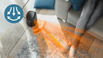 Povećajte toplinsku pokrivenost prostorije uz oscilaciju od 45°