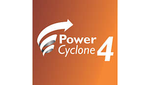 PowerCyclone 4 tehnoloogia eraldab õhust tolmu ühe korraga
