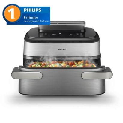 Megabasket. Mega Möglichkeiten: Steam. Airfry. SteamFry.
