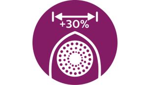 Specially designed shaving head with a larger surface
