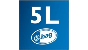 Capacit&eacute; de 5&nbsp;l de poussi&egrave;re pour une utilisation prolong&eacute;e