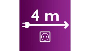 4 米电源线，便于轻松清洁每个角落