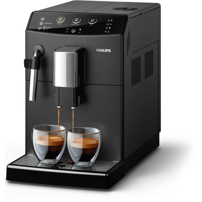Fantastisk kaffe af friskmalede b&oslash;nner, et enkelt tryk v&aelig;k