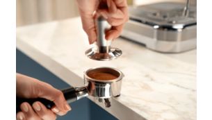 Tamp safely with our countertop-friendly tamping system