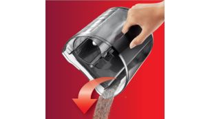 Advanced dust container design for easy to emptying
