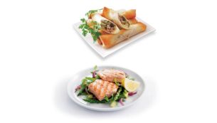 With grill pan to perfectly grill fish, meat and vegetables