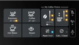 Adjust aroma strength and quantity via My Coffee Choice