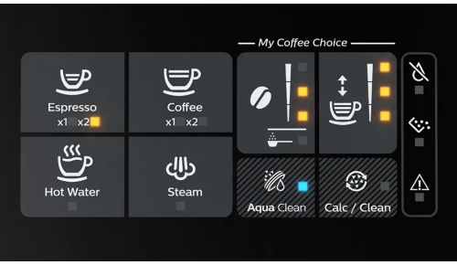 Adjust aroma strength and quantity via My Coffee Choice