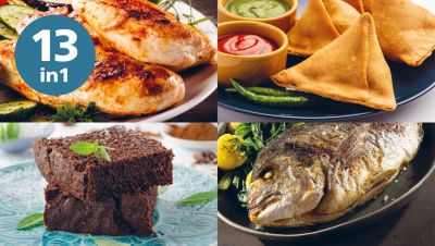 13 cooking methods at the touch of a button