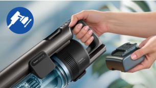 Keičiami akumuliatoriai veikia iki 80&nbsp;min. &bdquo;Eco&ldquo; ir 30&nbsp;min. &bdquo;Turbo&ldquo; režimu (5)