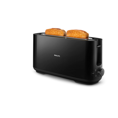 HD2590/90 Daily Collection Ekmek Kızartma Makinesi - uzun yuvalı, siyah