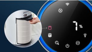 Follow the smart filter status indicator on your device