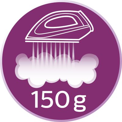 Up to 150 g steam boost blasts stubborn creases