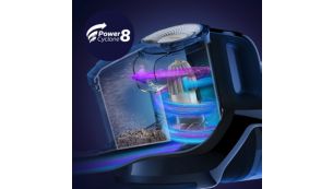 PowerCyclone 8 : notre technologie sans sac la plus puissante
