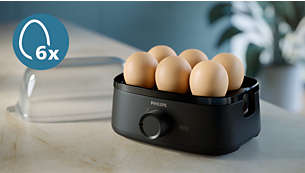 Geschikt voor gezinnen met een capaciteit van zes eieren