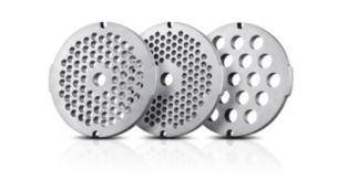 3 hygiejniske snitteskiver i rustfrit st&aring;l (3 mm, 5 mm og 8 mm)