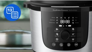 13-в-1 предварително зададени програми за готвене на една ръка разстояние