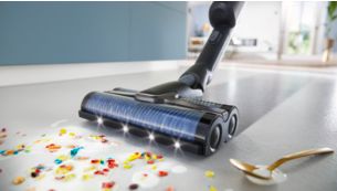 Reveal hidden wet & dry dirt thanks to LED nozzles