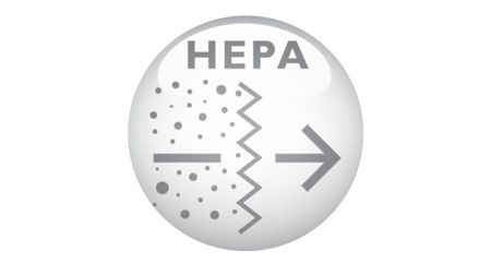 Extra HEPA outlet filter to trap fine dust