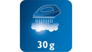 Gleichm&auml;&szlig;iger Dampfaussto&szlig; von bis zu 30&nbsp;g/min f&uuml;r effektiveres Gl&auml;tten