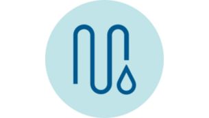 Clear water optimally purified by the Philips original water flow