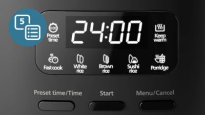 5 iš anksto nustatytos programos skirtingiems ryžiams