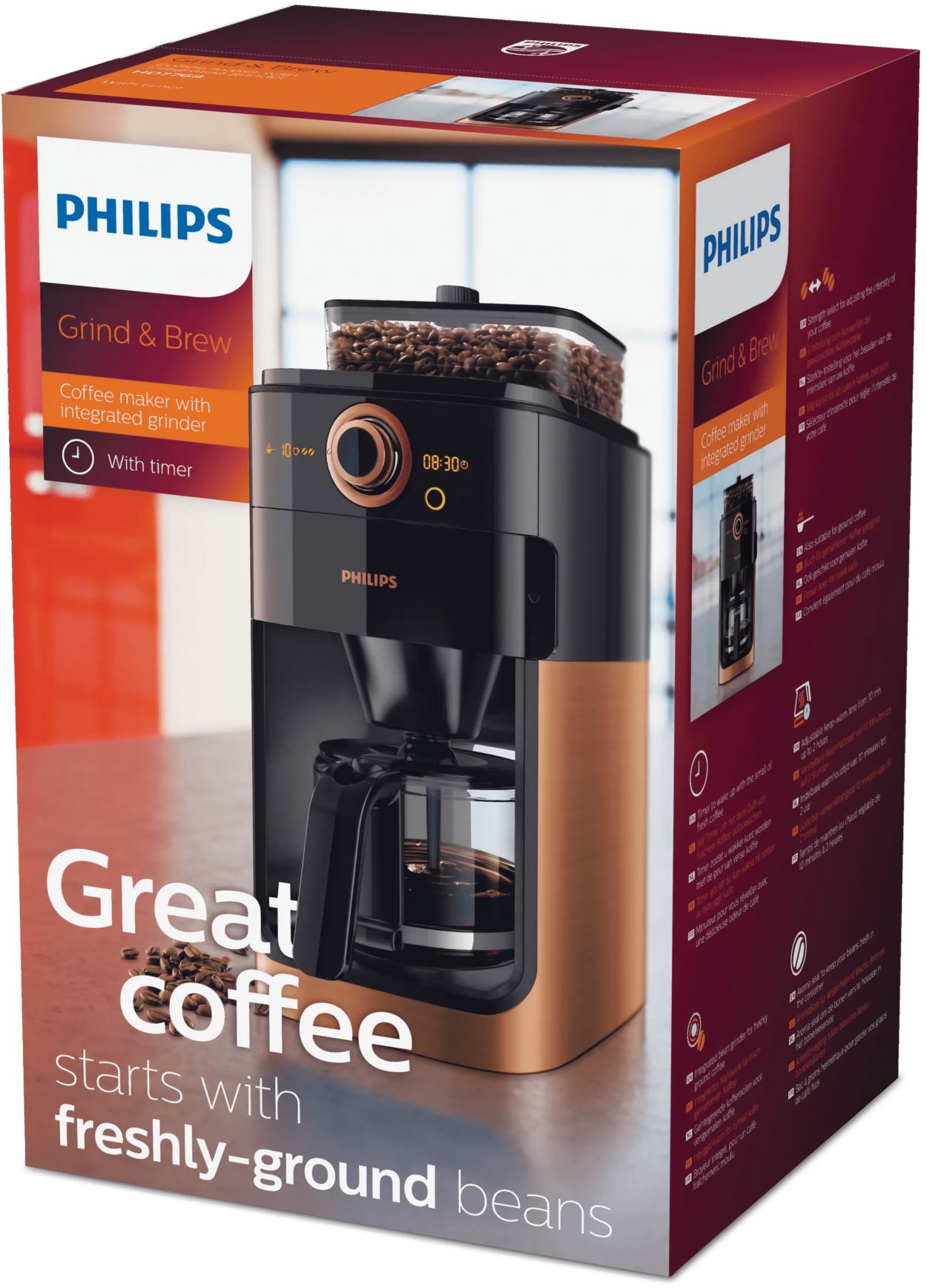 Grind & Brew Coffee maker HD7768/70 | Philips