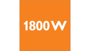 1800W-motor genereert max. 300 watt zuigkracht
