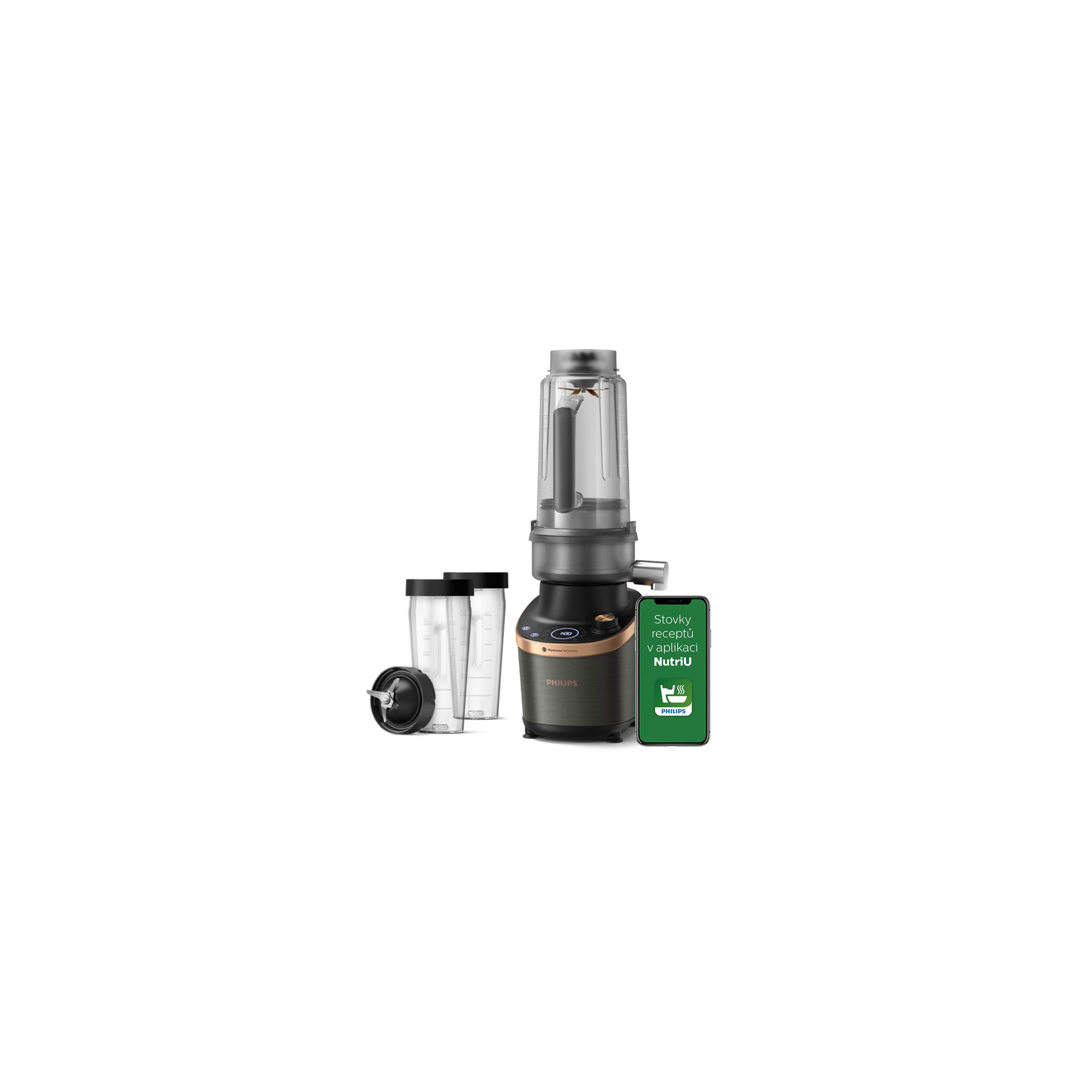Levně Philips Flip&Juice™ Blender - Vysokorychlostní Mixér S modulem Odšťavňovače - HR3770/10