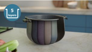 Premium 5-layer extra-thick pot enhances heat distribution