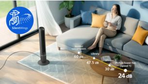 Whisper-quiet breeze, with SilentWings technology