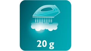 Vapor constante de até 20 g/min para uma melhor eliminação de rugas
