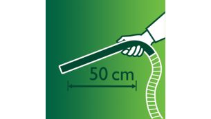 Bereik ook de kleinste hoekjes dankzij de extra lange ergonomische handgreep