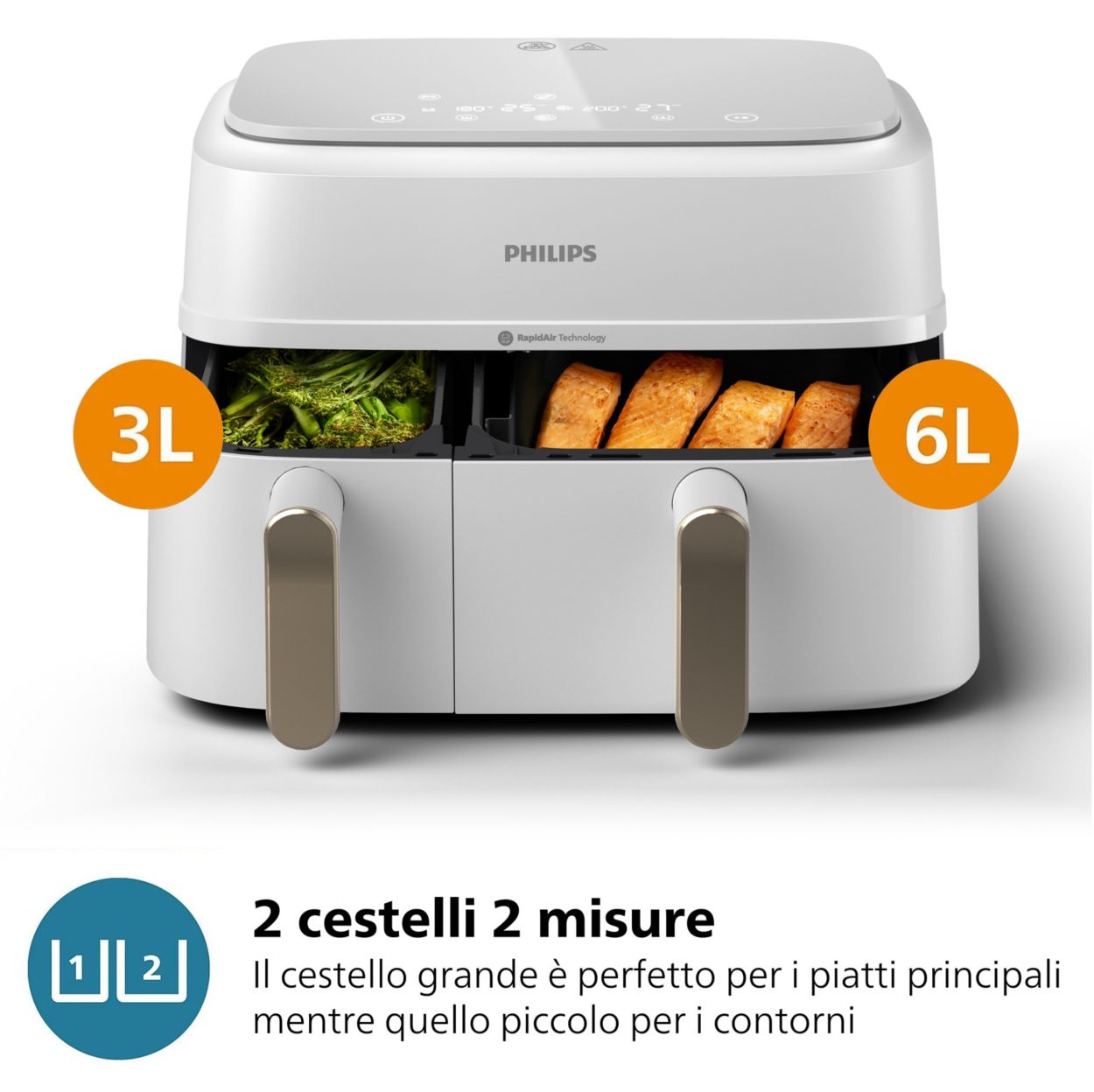 Fodera In Silicone Per Friggitrice Ad Aria Philips Serie 3000 Doppio Cestello (6L/3L) – BREEZO - Foto 5