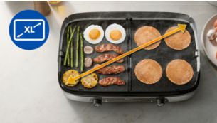 Large grilling surface for the whole family