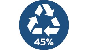 45 % de plastique recyclé