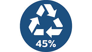 45 % recycelte Kunststoffe