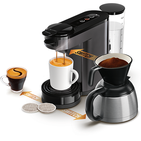 HD6593/22 Switch 3in1 Kaffemaskin för kapslar och bryggkaffe