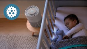 Effectively reduces viruses like H1N1 (flu) from the air