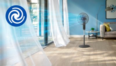 Prúdenie vzduchu s veľkým dosahom na zaistenie maximálneho chladenia