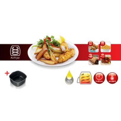 Frituras com sabor incrível e até 80 % menos gordura!*