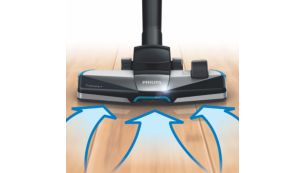 Det nye 3-i-1 TriActive+-munnstykket fanger opp grovt og fint støv