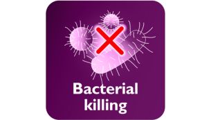 Steam kills up to 99.9% of bacteria*