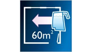 Reinigt meer dan 60 m2 per waterreservoir